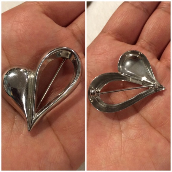 Vintage Beau Sterling Silver Calla Lily Pearl Earrings & Heart Leaves Brooch Lot - Picture 5 of 8